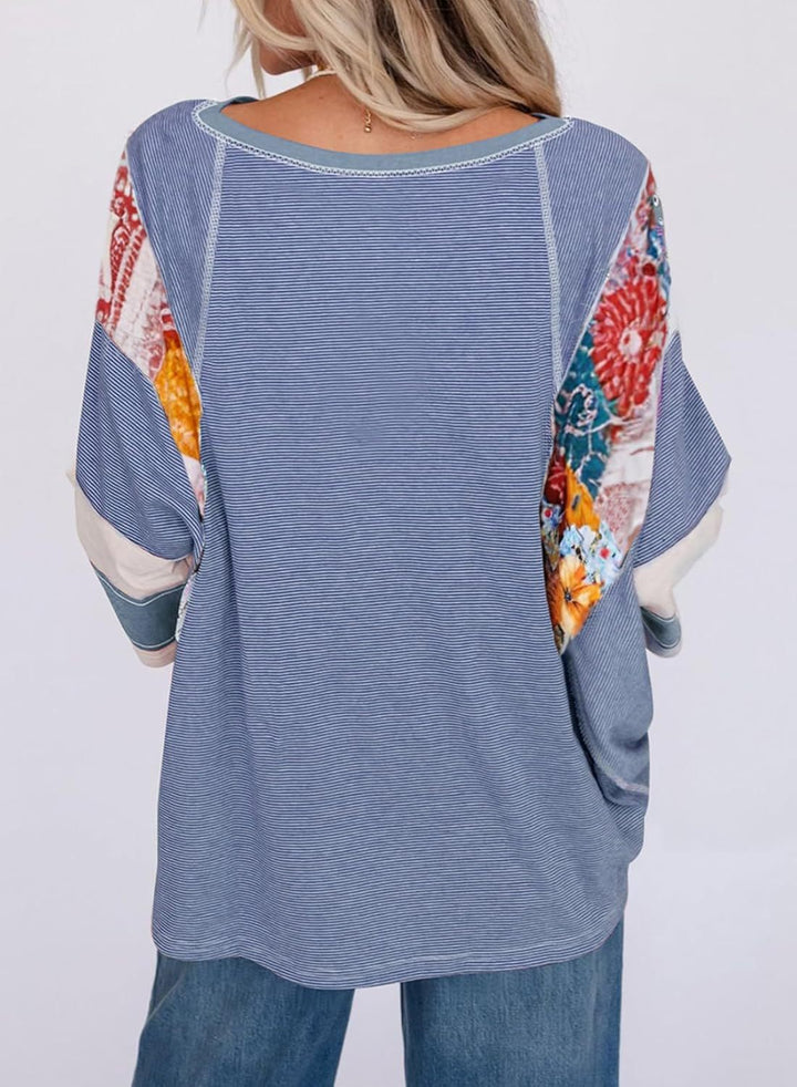 Lizzy | Striped Patch Top