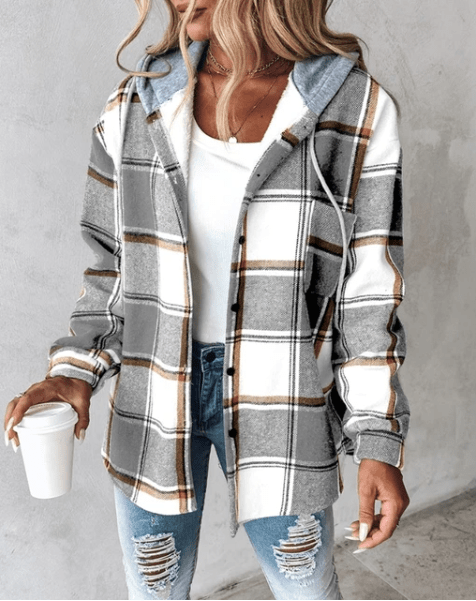 Lorenza | Checkered Hooded Top